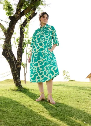 Deconstructed Green Orangemadame Dress