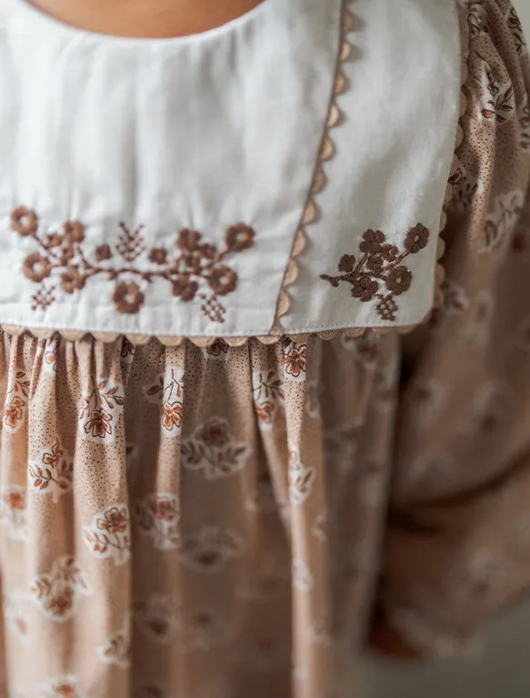 Della Dress in Hollyhock Floral