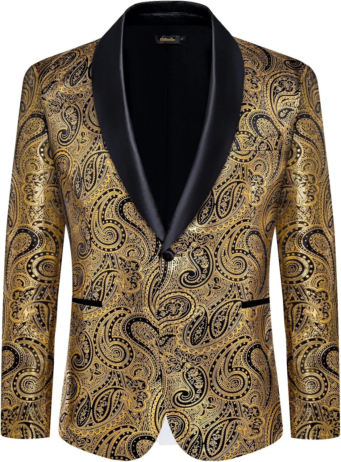 DiBanGu Mens Suit Jacket Blazer Wedding Blazer One Button Mens Tux Dress Suit Jacket Shawl Lapel for Dinner Prom Party