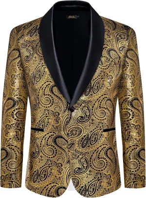 DiBanGu Mens Suit Jacket Blazer Wedding Blazer One Button Mens Tux Dress Suit Jacket Shawl Lapel for Dinner Prom Party
