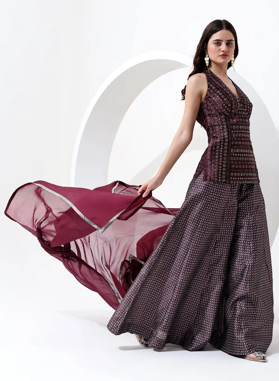 Maroon Color Ladies Suit with Dupatta.