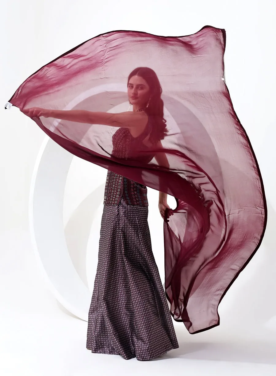Maroon Color Ladies Suit with Dupatta.