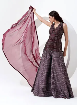 Maroon Color Ladies Suit with Dupatta.