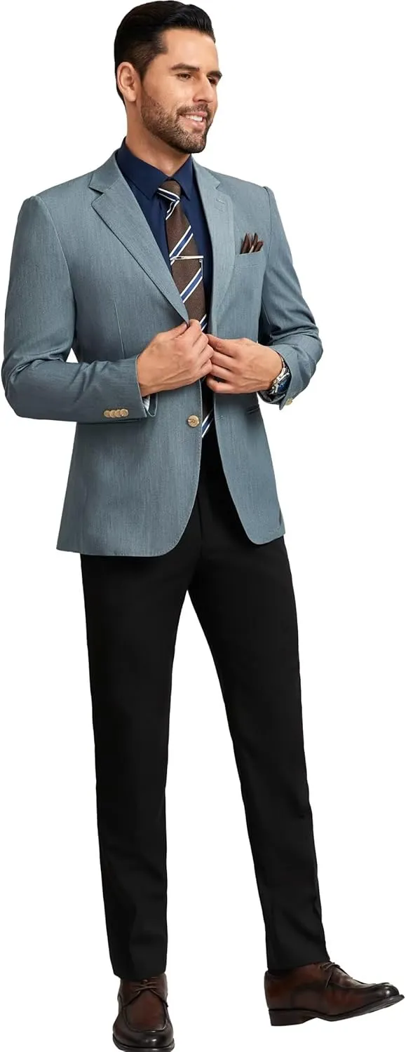 Mens Blazer Sports Coat Slim Fit 2 Button Business Suit Jackets Casual Lightweight Suit Blazer for Men Wedding Daily Party