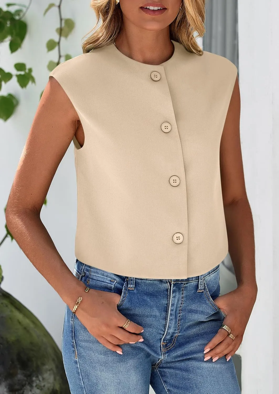 PRETTYGARDEN Women's Summer Suit Vest 2025 Dressy Casual Crop Tops Business Work Office Clothes Trendy Blazer Waistcoat