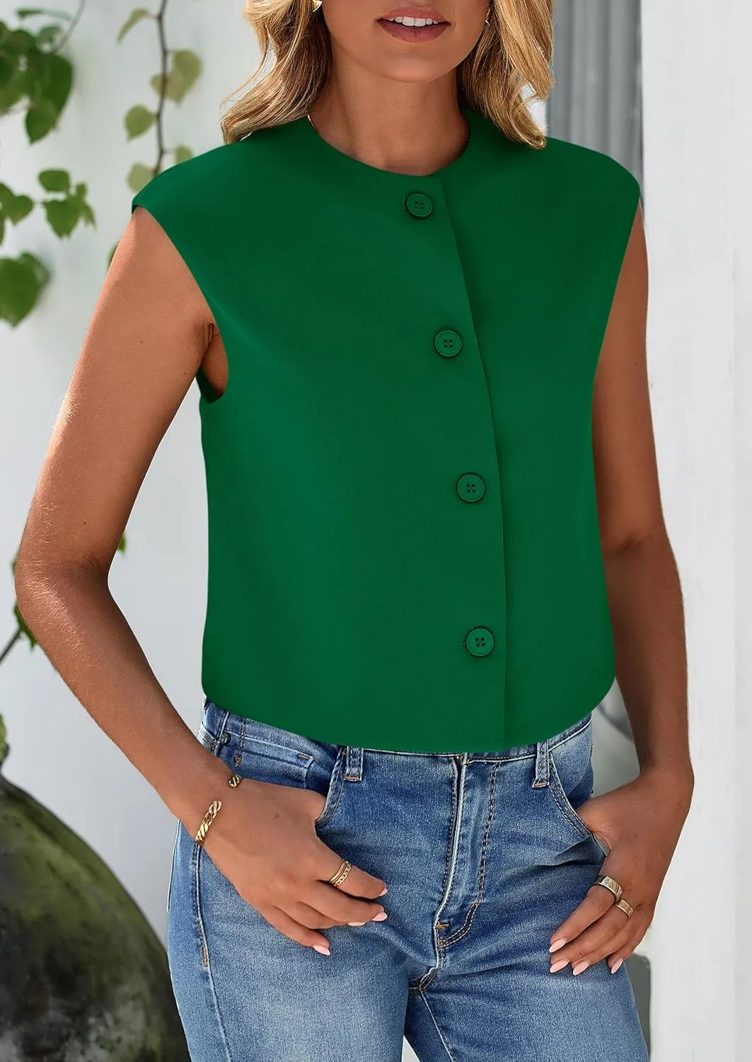 PRETTYGARDEN Women's Summer Suit Vest 2025 Dressy Casual Crop Tops Business Work Office Clothes Trendy Blazer Waistcoat