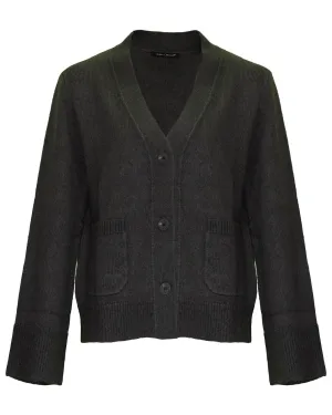 Ribbed Wool Blend Cardigan