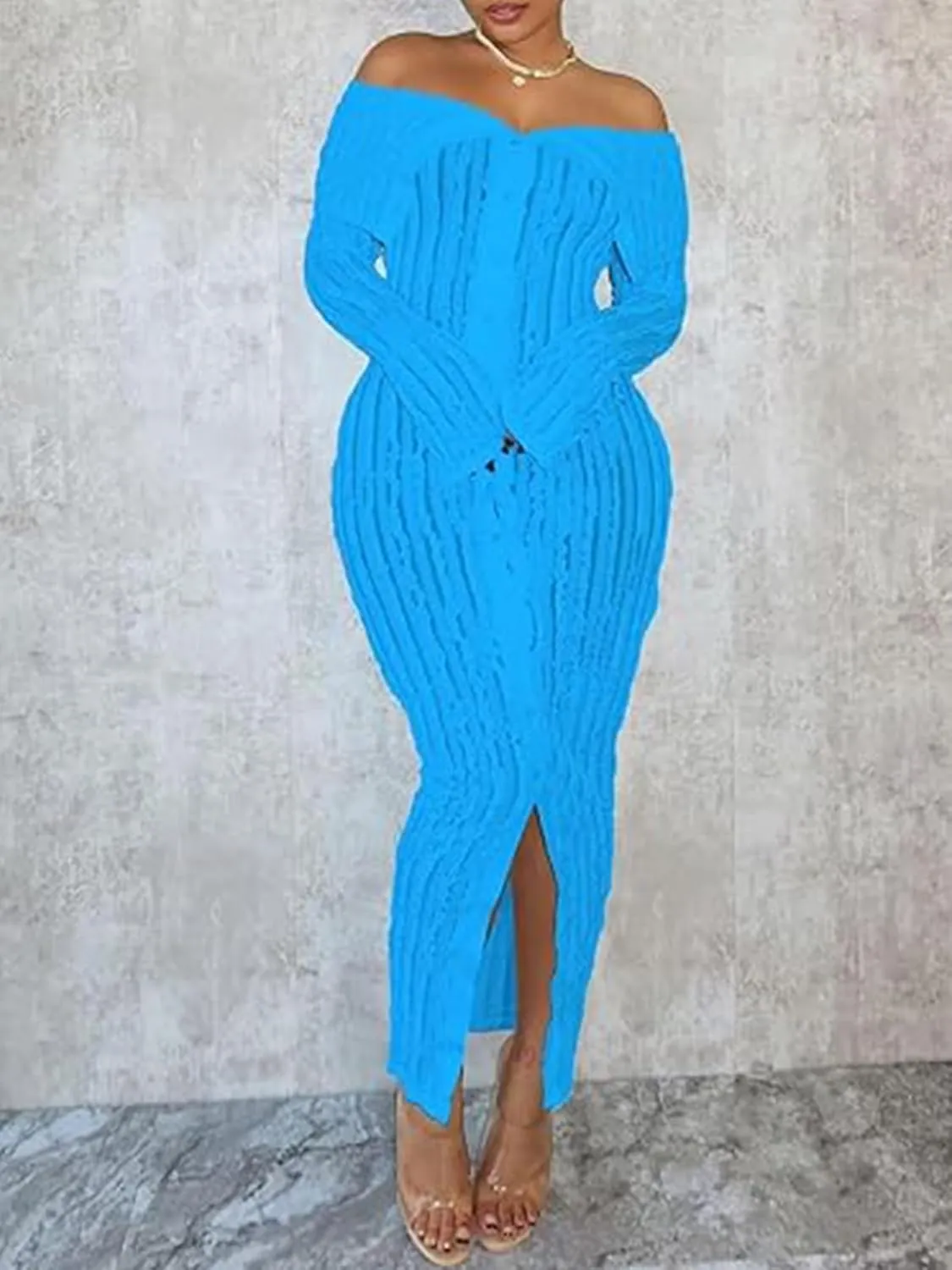 Sexy Button Down Dresses for Women Date Night Off Shoulder See Through Mesh Ruffle Bodycon Maxi Dress