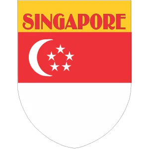 Singapore Flag Shield Style