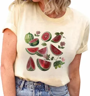 Strawberry Shirt Peach T-Shirt Vintage Boho Kawaii Fruit Graphic Tees Shirt Gift for Women Garden Clothing