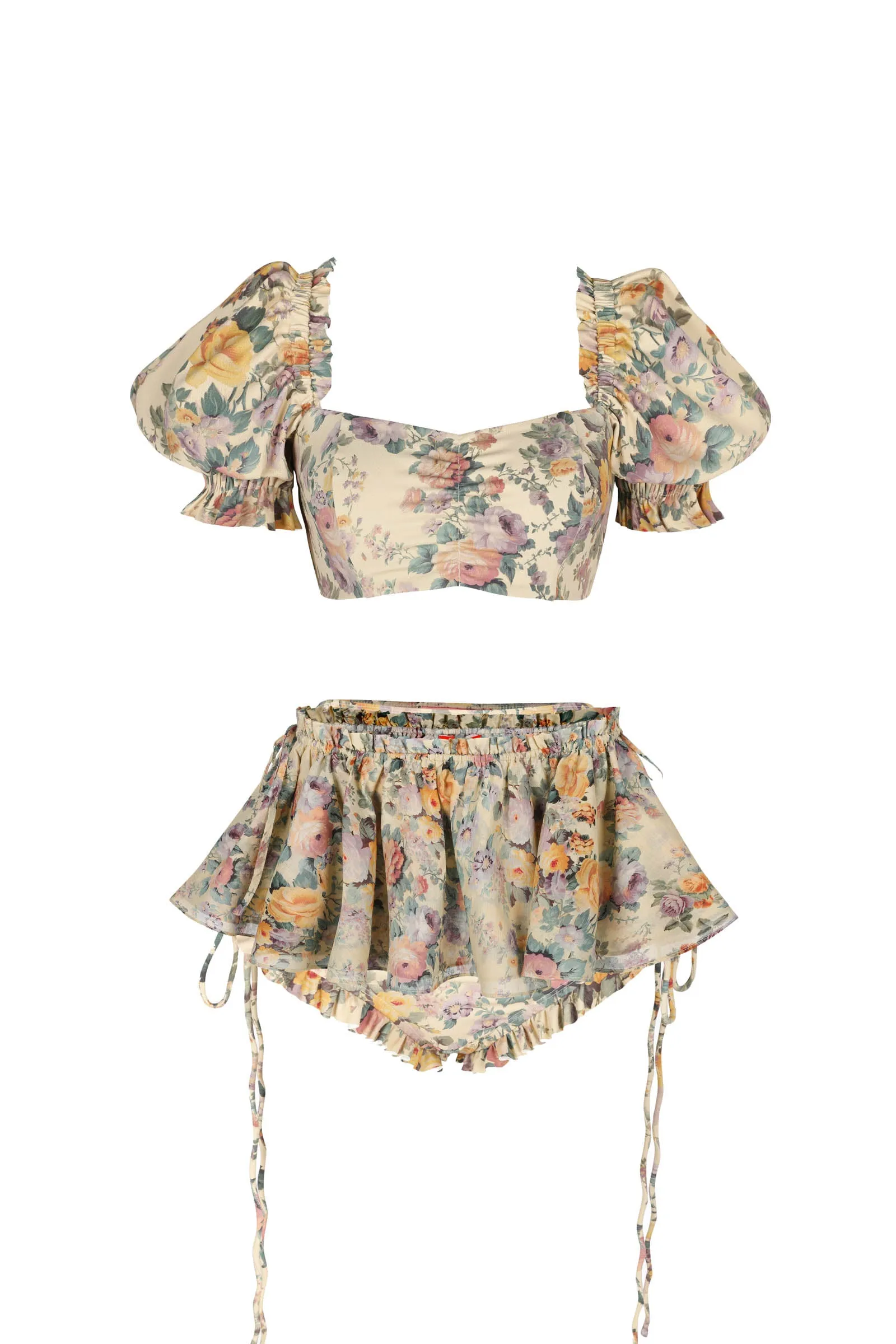 The Blonde Floral Babydoll Bikini Top