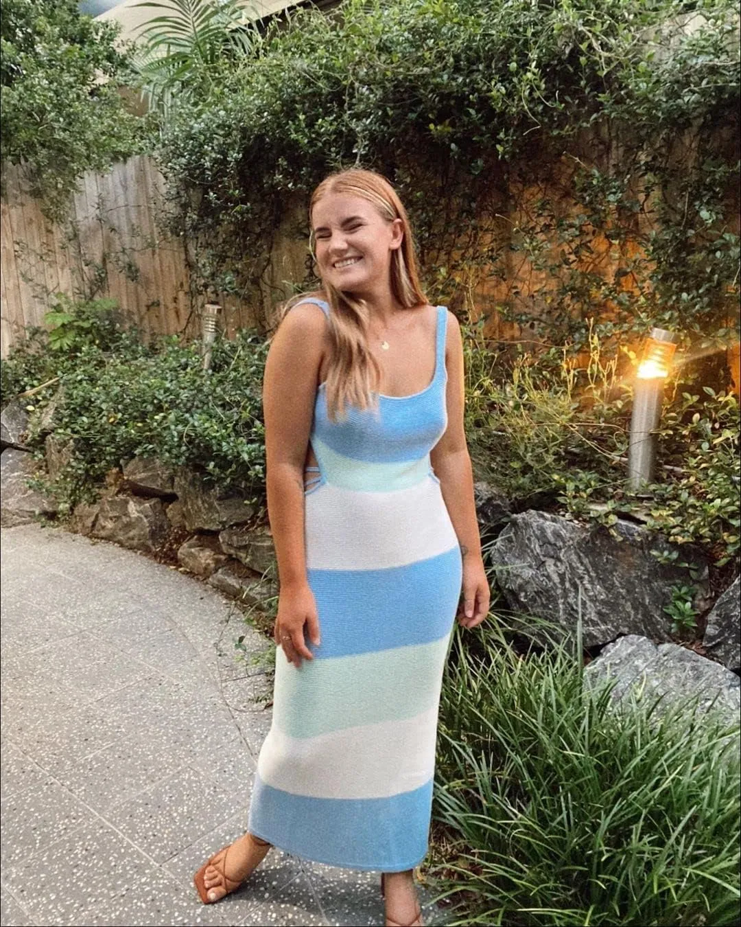 Women Sexy Backless Knit Bodycon Midi Dress