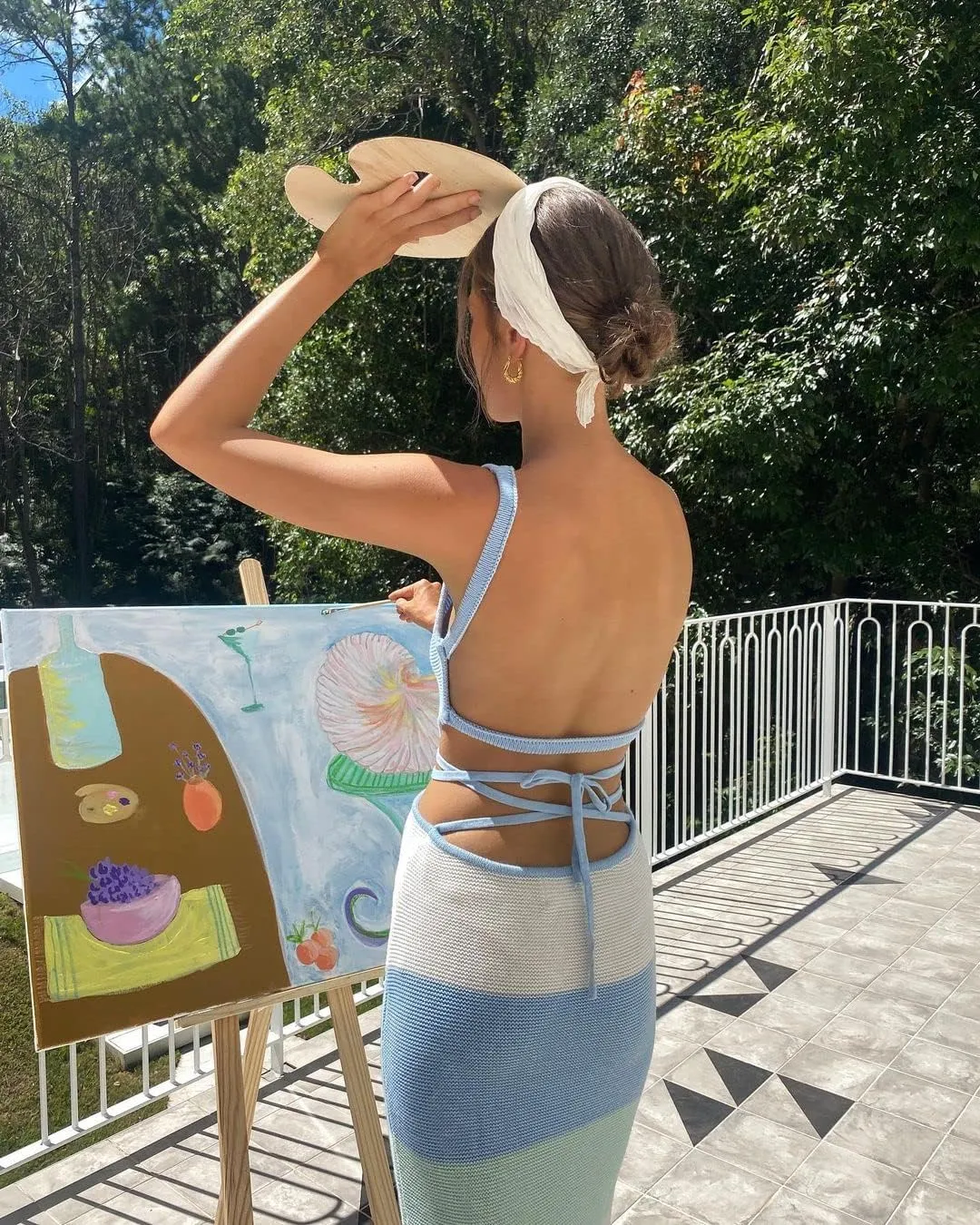 Women Sexy Backless Knit Bodycon Midi Dress