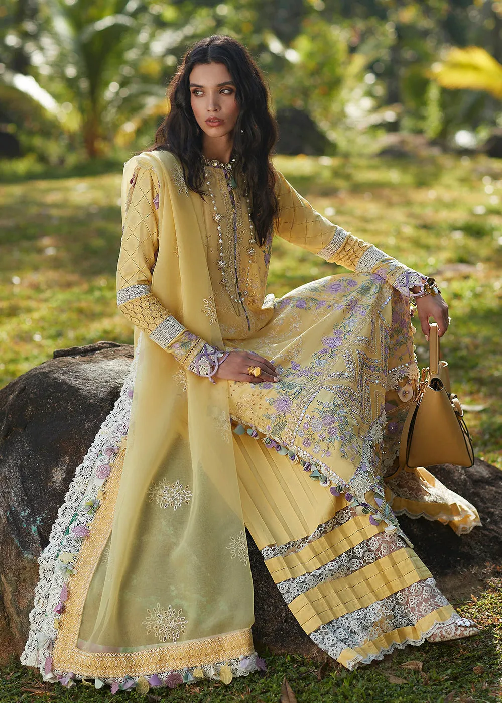 Yellow Lawn Suit - Elan - Luxury Lawn '23 - IRA-EL23-01B