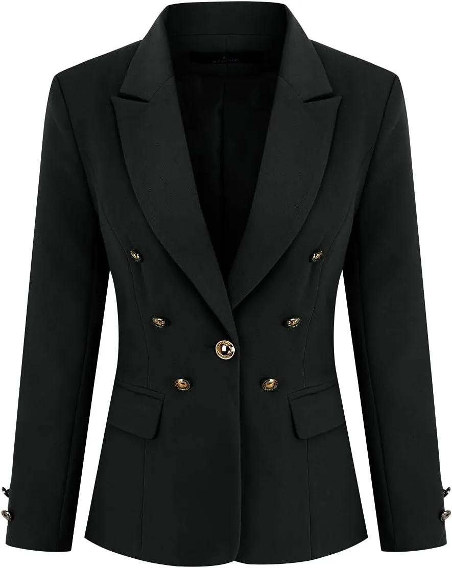 YUNCLOS Women's 2 Pieces Vintage Office Lady Suit Set 1 Button Blazer and Suit Pants